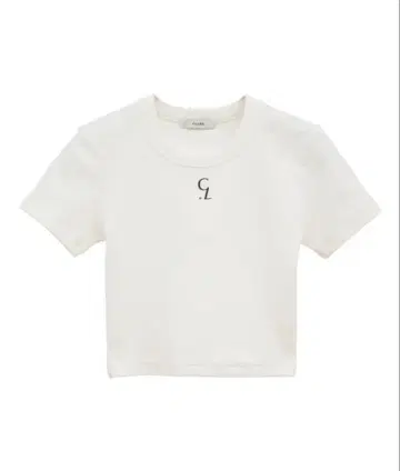 CLANE/LOGO 크롭 타이트 티 White