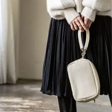 Chiiiibag 치이백 와이드 벨트 보스턴백 아이보리 가죽