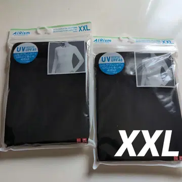 유니클로 AIRismUV 컷 크루넥 T 긴팔 XXL 2매 실크 블렌드