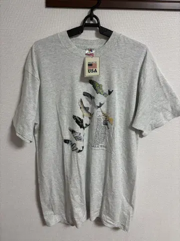 90s USA 제작 프룻 오브 더 룸 물고기 티셔츠 데드스탁 택 포함
