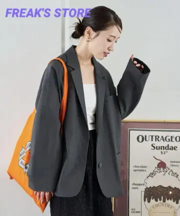 FREAK'S STORE TR 스트레치 오버 사이즈 싱글 자켓