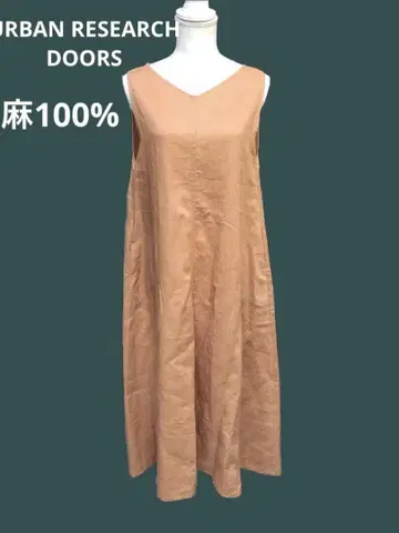 린넨 100% 라미 어반 리서치 도어즈 슬리브리스 롱 원피스