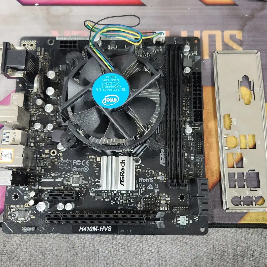 i5 10400 ASRock H410 board set including cooler and back panel