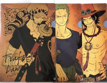 ONE PIECE 빈티지 시리즈 클리어 파일 조로 로우 에이스 3매