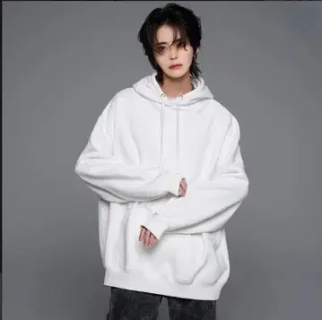 adrer 초 헤비 웨이트 베이직 빅 후드티 화이트 L 사이즈