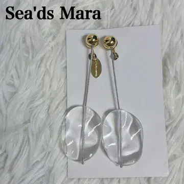 Sea'ds Mara 씨즈마라 이어링 양쪽 귀 빅 사이즈 클리어 로고