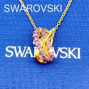 스와로브스키 목걸이 Twist 퍼플 핑크 골드