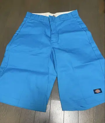 dickies 파란색 숏팬츠 자수 로고 포함