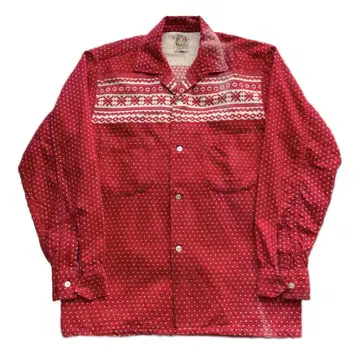 레어 50년대 USA 제작 Vintage Print Cords Shirt