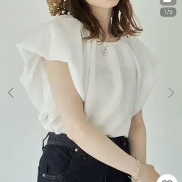 hinari 벌룬 실루엣 블라우스 화이트