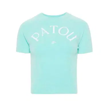 새상품급 PATOU 민트 그린 반팔 니트 S