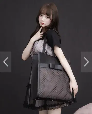 pium 프론트 리본 멀티 토트백 블랙 x 핑크 덕질