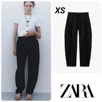 ZARA ZW COLLECTION 린넨 혼방 배럴 팬츠 XS 완판템