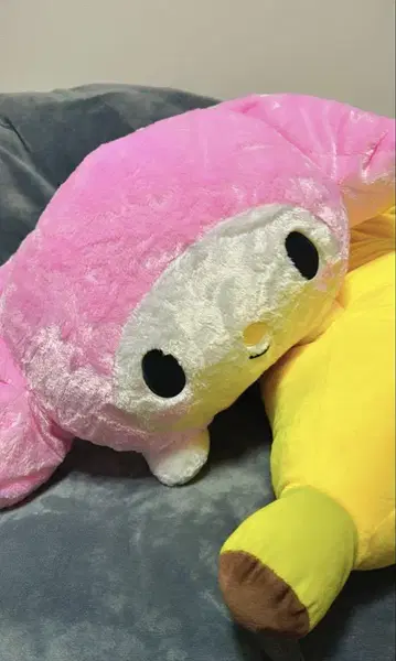 핑크 토끼 귀 봉제 인형