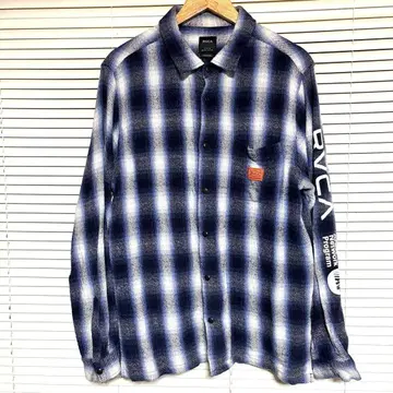 RVCA 네이비 체크 플란넬 셔츠