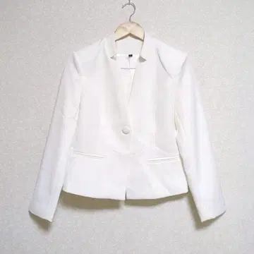노카라 자켓 화이트 자켓 사이즈 M