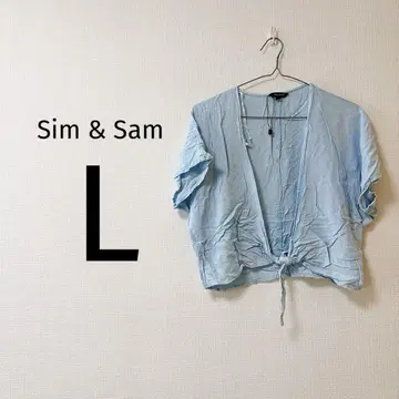 8 Sim & Sam 스카이블루 가디건 L 반팔 겉옷 상의 겉옷