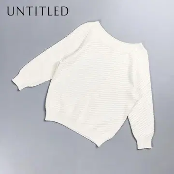 UNTITLED 보트넥 긴팔 니트 화이트 사이즈 2*FD75
