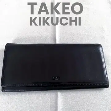 [ TAKEO KIKUCHI ] 다케오 키쿠치 천연 가죽 장지갑 블랙
