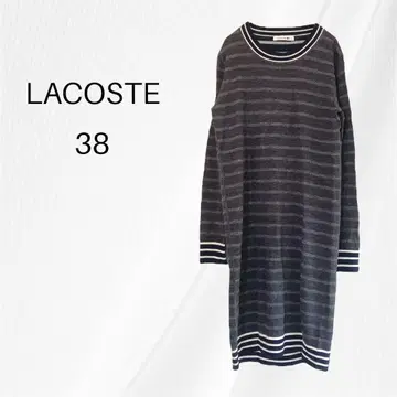 LACOSTE 라코스테 긴팔 니트 원피스 M 보더 네이비 그레이