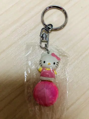 초레어 키티 핑크 키링 레트로 방울 타입