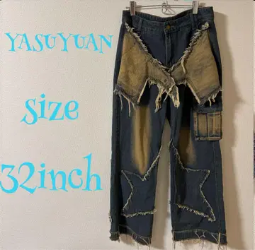 YASUYUAN 프린지 데님 팬츠 32인치