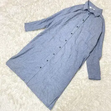 새상품급 yacco maricard 린넨 코튼 롱 셔츠 원피스