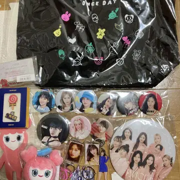 TWICE 모모 MOMO 토트백 세트 캔뱃지 키홀더 봉제인형