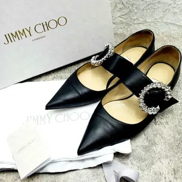 고급 JIMMY CHOO 지미추 멀바 발레리나 블랙 22.5cm