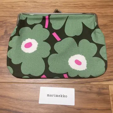 미사용 marimekko 우니코 그린 가마구치 파우치