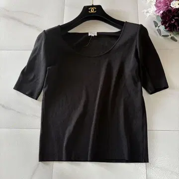 FOXEYBOUTIQUE 반팔 니트 풀오버 블랙 상의 42 사이즈