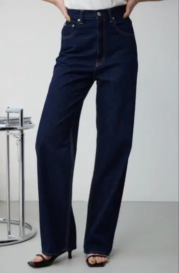 AZUL BY MOUSSY 하이웨스트 와이드 데님 S 원워시