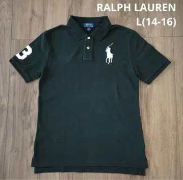 RALPH LAUREN 블랙 피케 셔츠 L (14-16)