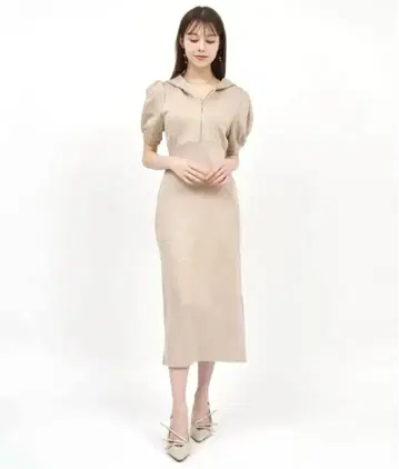 ROYAL PARTY 로얄파티 ZIP 후드 반팔 타이트 원피스