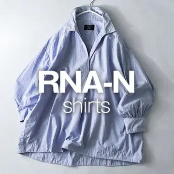 RNA 아르엔에이 코튼 셔츠 블라우스 넉넉한 긴팔 블루 S2