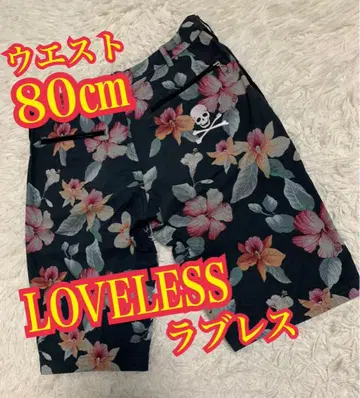 LOVELESS 러브리스 하프 팬츠 숏팬츠 하와이안 자수 스컬