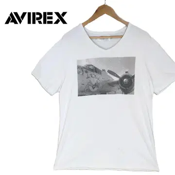 AVIREX 아비렉스 화이트 프린트 티셔츠 XL 심플
