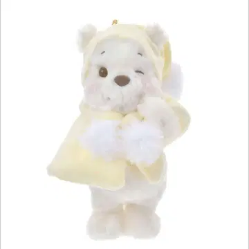 푸우 봉제 인형 키링 후르츠 라떼 컬러 WHITE POOH