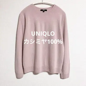 유니클로 3D 캐시미어 크루넥 스웨터 핑크 M