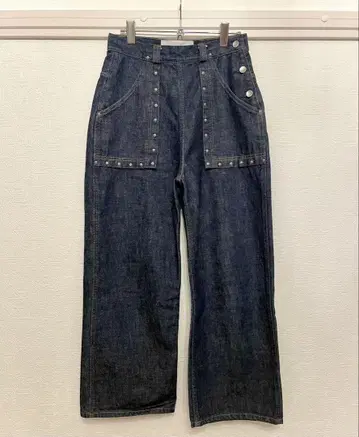 LIVINGTONE 데님 크롭 기장 스터드 사이즈 38 일본제