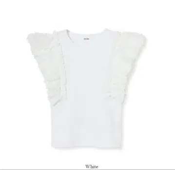 SNIDEL 스나이델 시어 슬리브 리브 티셔츠 WHT