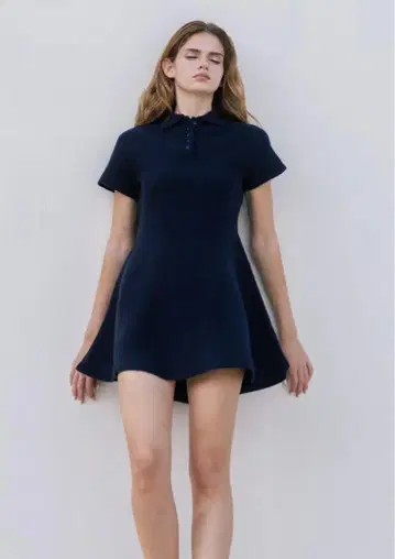 Reims Short Sleeve Flare Onepiece nave S