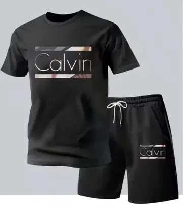 Calvin 블랙 T셔츠 숏팬츠 세트