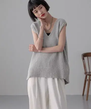 LOWRYS FARM 부클 루즈 베스트 그레이 이번 시즌 완판템