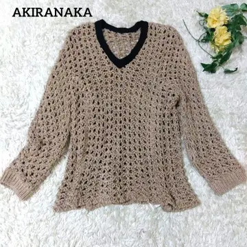 AKIRANAKA 아키라나카 니트 풀오버 린넨 베이지 블랙
