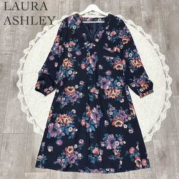 LAURA ASHLEY 플라워 프린트 원피스 빅 사이즈 꽃무늬 L