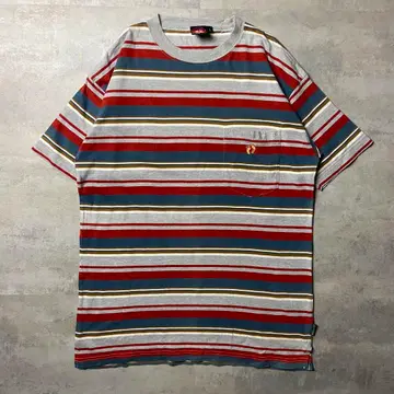 90년대 HANG TEN 한텐 보더 티셔츠 서프 슬릿