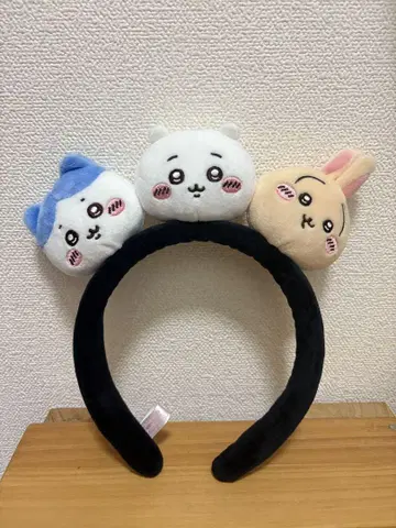 치이카와 파크 봉제 인형 머리띠 (치이카와 하치와레 토끼 얼굴)