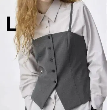 새상품 GU 프론트 버튼 뷔스티에 L