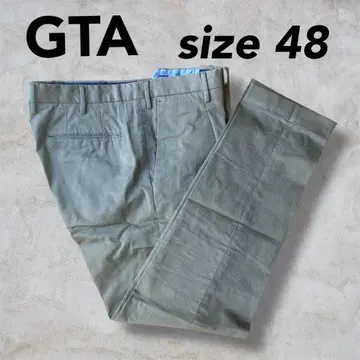 [새상품급] GTA 슬림 핏 모스그린 치노 팬츠 워크 팬츠